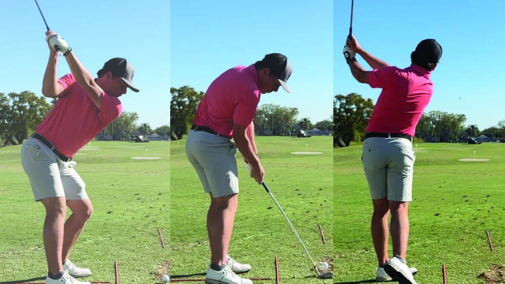 Mastering-Golf-Swing-Blog-Post-1000x563_1 golfer in red polo at 3 different points mid-swing