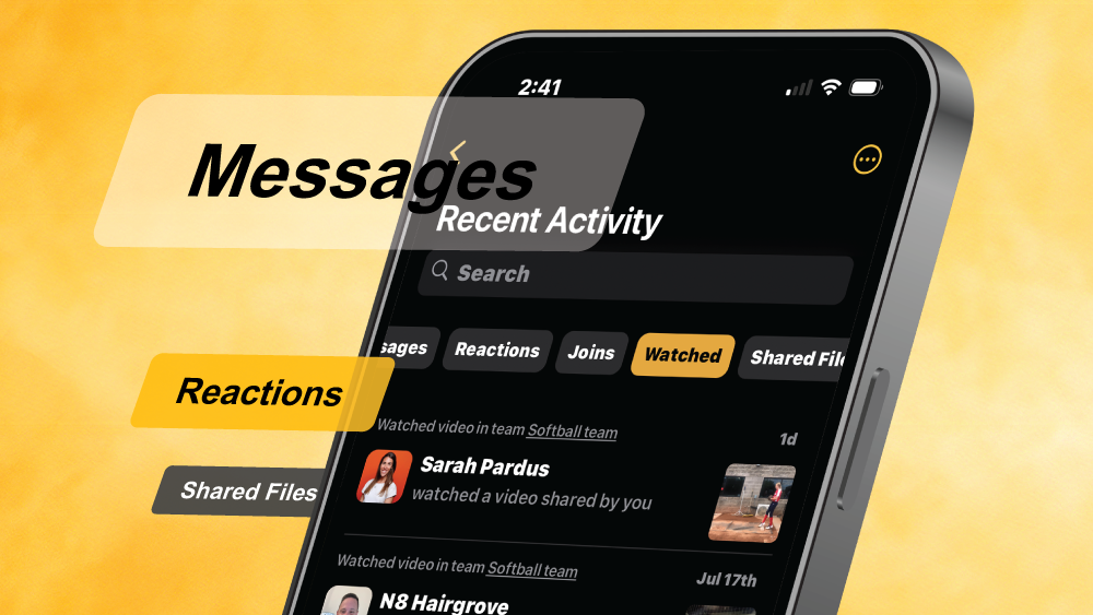iphone showing onform app's activity feed