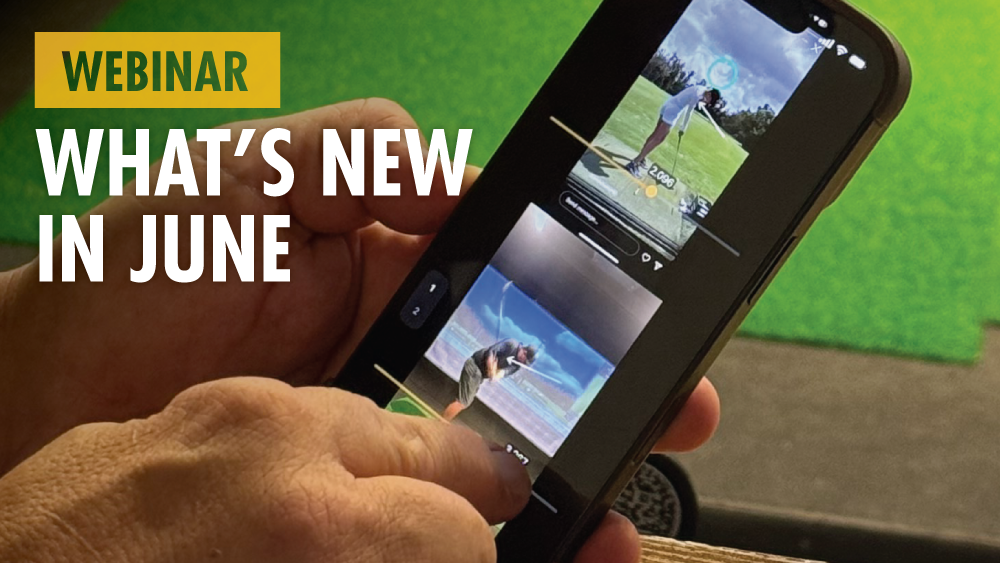 iphone showing onform's multi-cam feature with two golfers swinging a club on the range